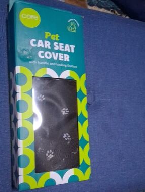 Core Pet Car Seat Cover - Black with Paw Print